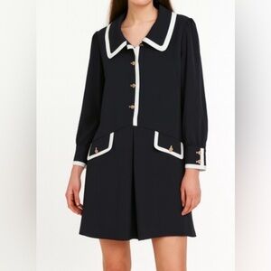 Elegant Navy and White Women's Dress